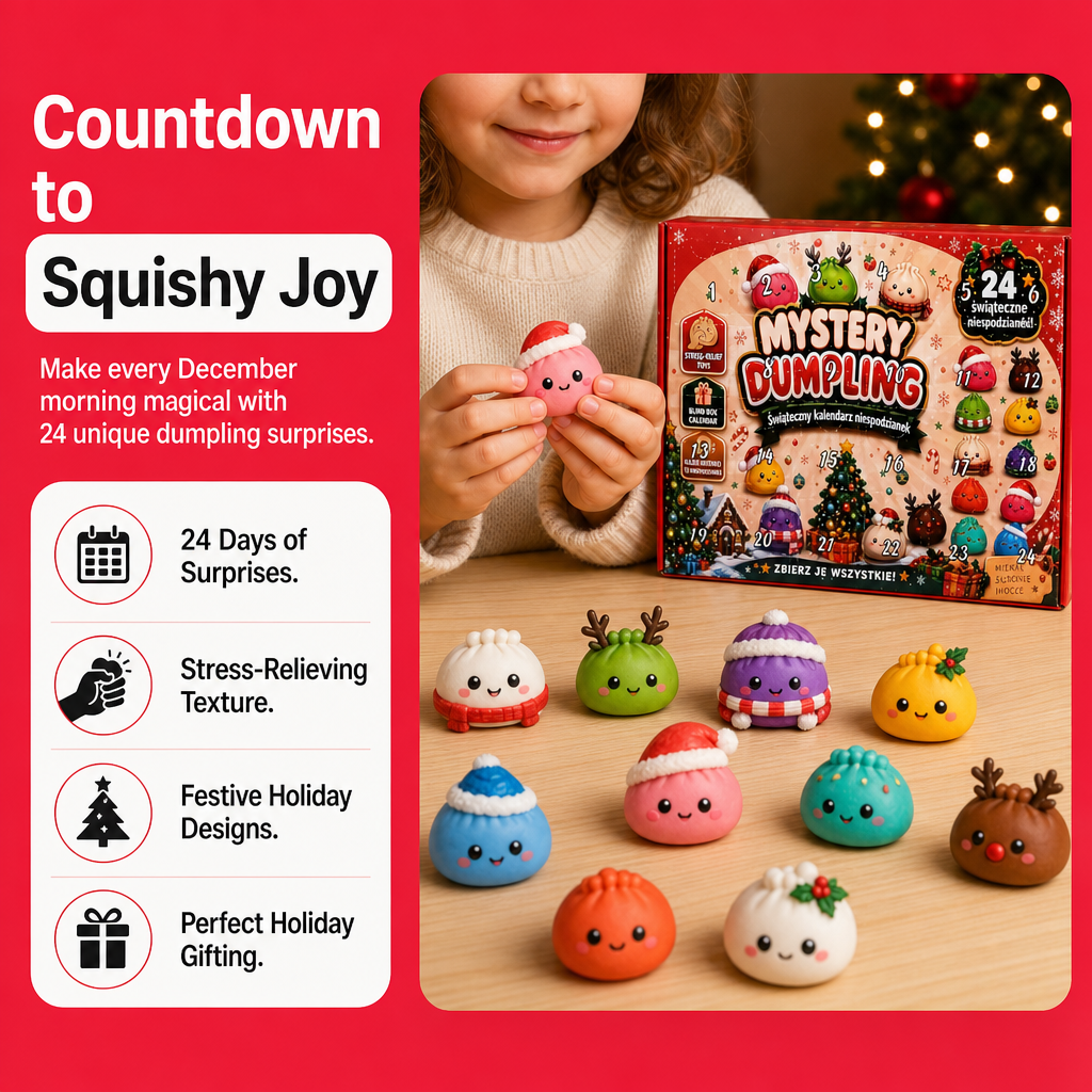 2026 Dumpling Advent Calendar, 24 Squishy for Christmas