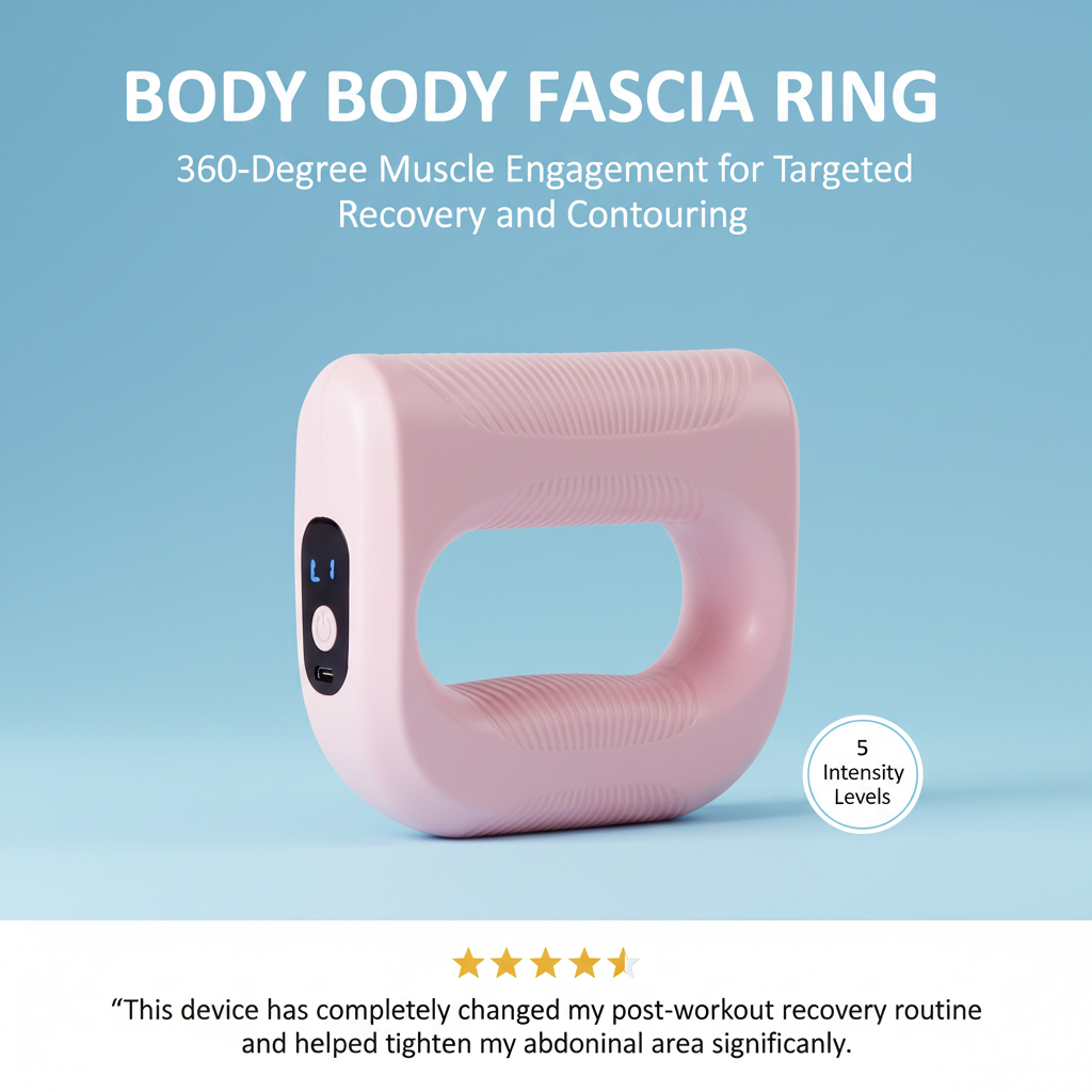 Body Fascia Ring - Wireless Massage Device with Belt - 5 Levels for Abdomen Thighs Hips Neck Shoulders - Fat Burner Women Athletes Elderly
