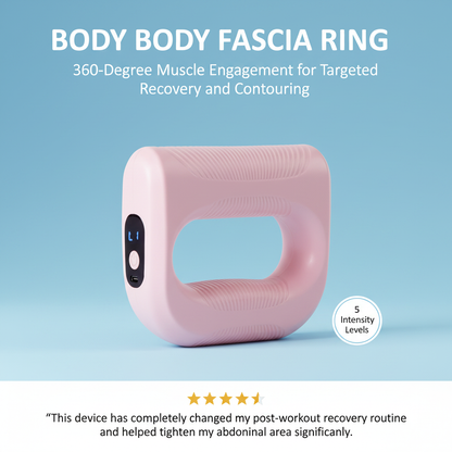 Body Fascia Ring - Wireless Massage Device with Belt - 5 Levels for Abdomen Thighs Hips Neck Shoulders - Fat Burner Women Athletes Elderly