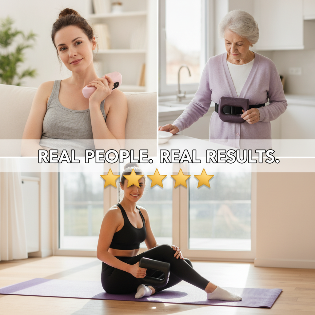 Body Fascia Ring - Wireless Massage Device with Belt - 5 Levels for Abdomen Thighs Hips Neck Shoulders - Fat Burner Women Athletes Elderly