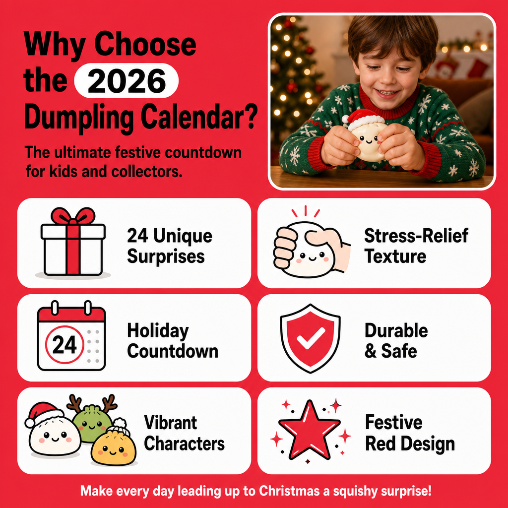 2026 Dumpling Advent Calendar, 24 Squishy for Christmas