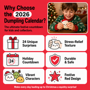 2026 Dumpling Advent Calendar, 24 Squishy for Christmas